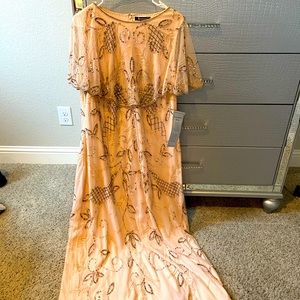 New Women’s beaded & sequined gown, blush